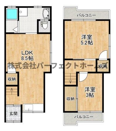 池田旭町テラスハウス　賃貸の物件間取画像